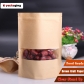 5 pcs Inkjet Printable Standing Zipper Paper Food Bags Resealable Food Packaging with Window